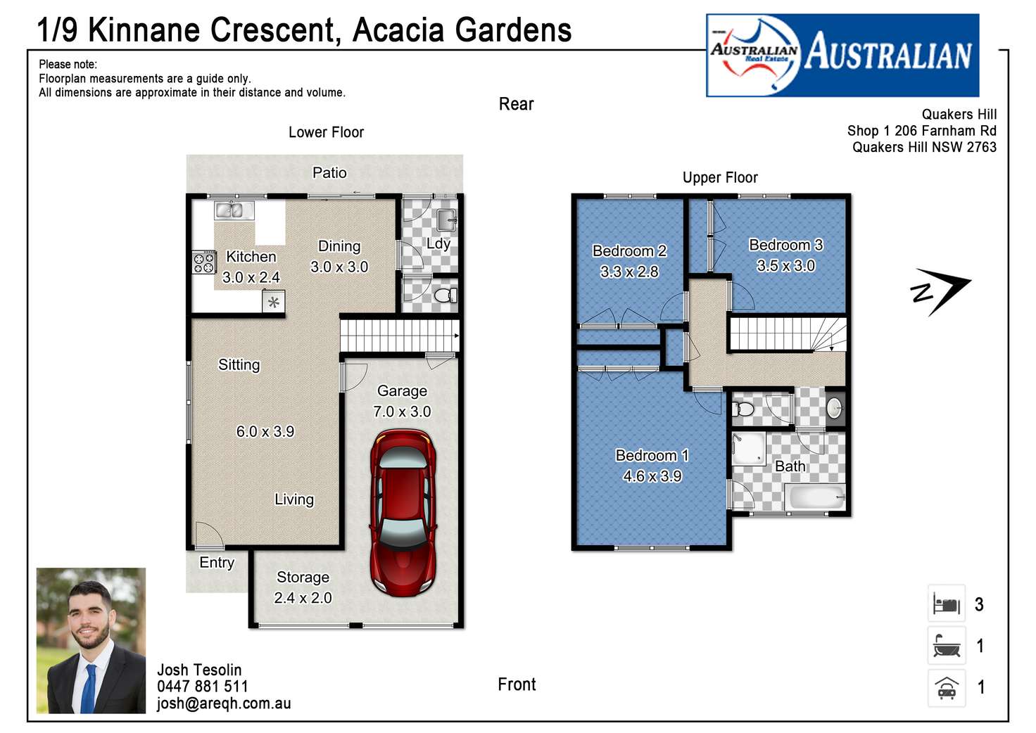 Floorplan of Homely semiDetached listing, 1/9 Kinnane Crescent, Acacia Gardens NSW 2763