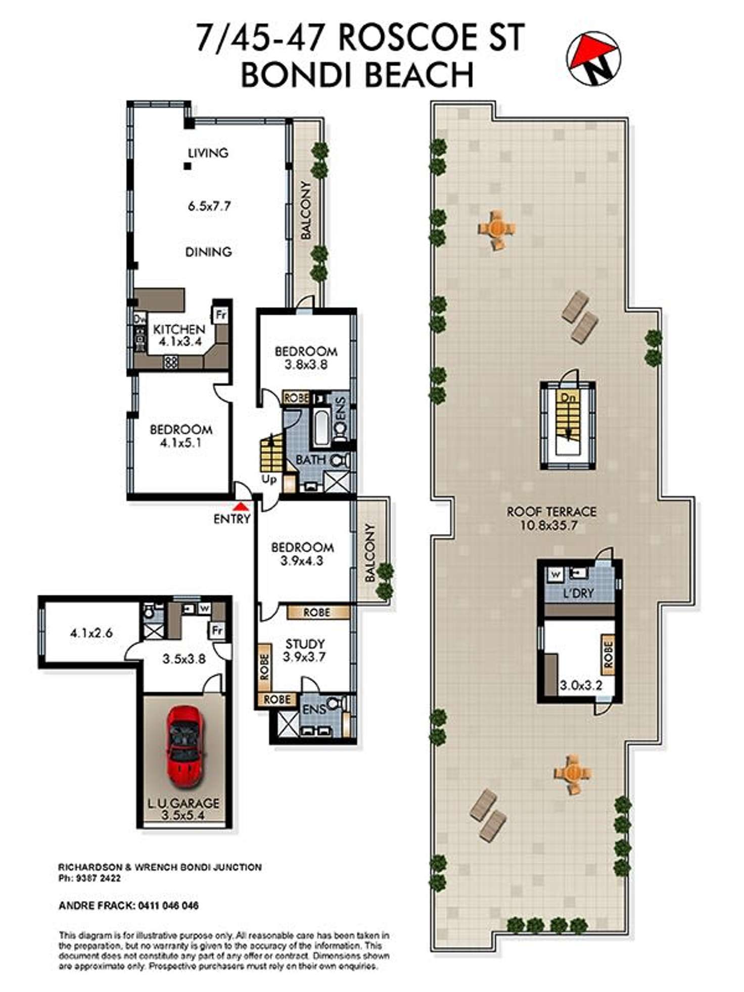 Floorplan of Homely apartment listing, 7/45-47 Roscoe Street, Bondi Beach NSW 2026