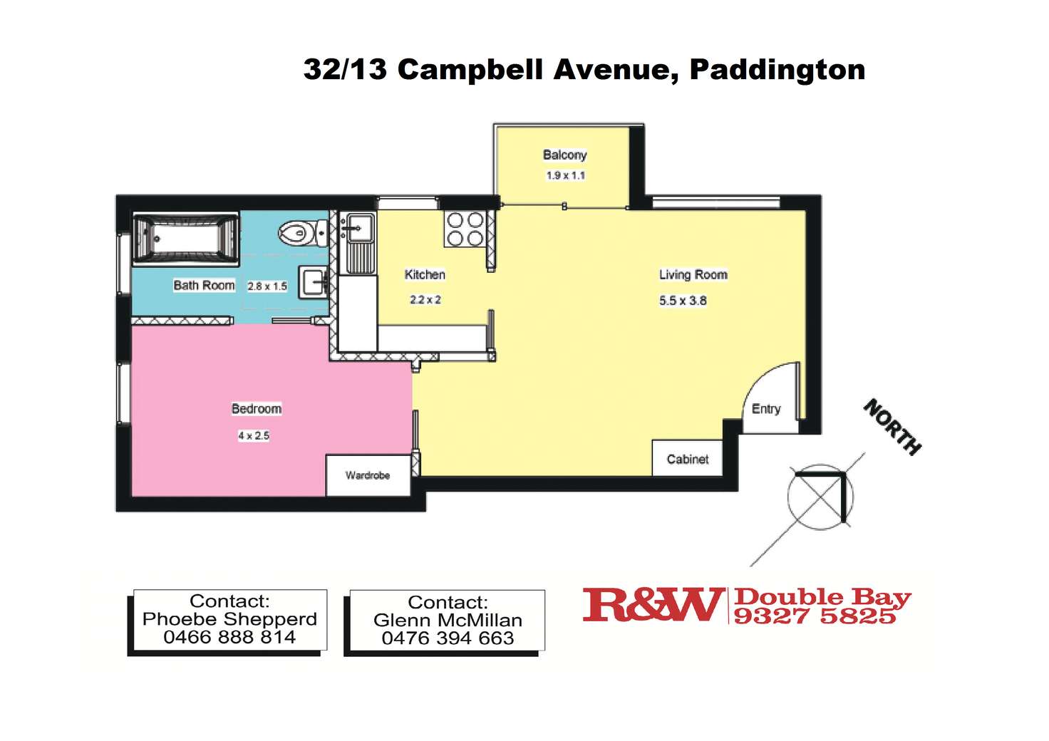 Floorplan of Homely apartment listing, 32/13 Campbell Avenue, Paddington NSW 2021