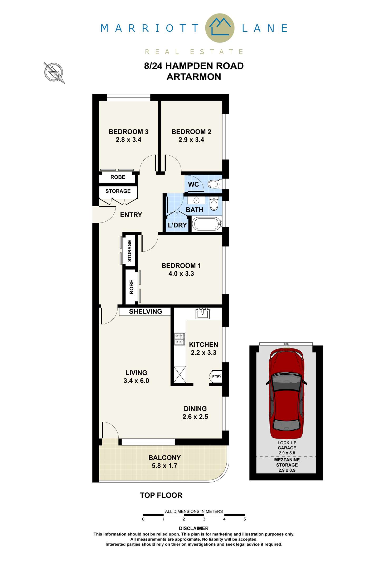Floorplan of Homely apartment listing, 8/24 Hampden Road, Artarmon NSW 2064