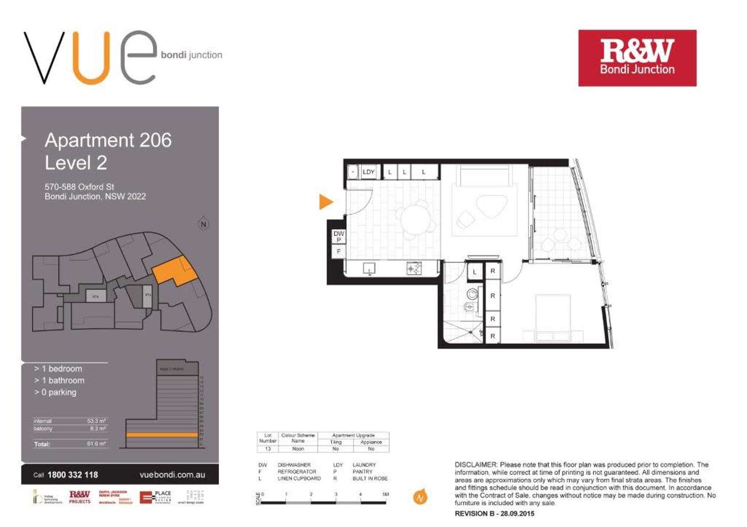 Floorplan of Homely apartment listing, 206/570 Oxford Street, Bondi Junction NSW 2022