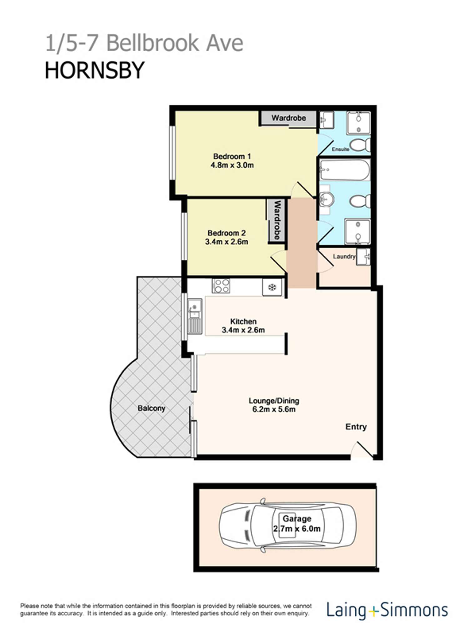 Floorplan of Homely apartment listing, 1/5-7 Bellbrook Avenue, Hornsby NSW 2077