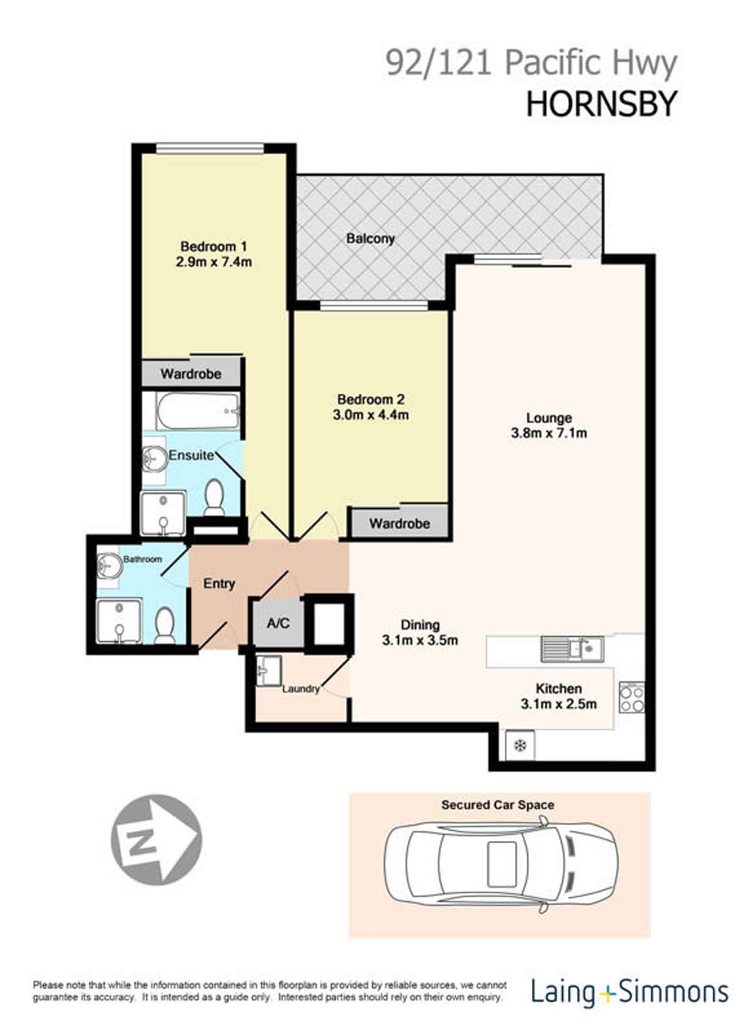 Floorplan of Homely apartment listing, 92/121-133 Pacific Highway, Hornsby NSW 2077