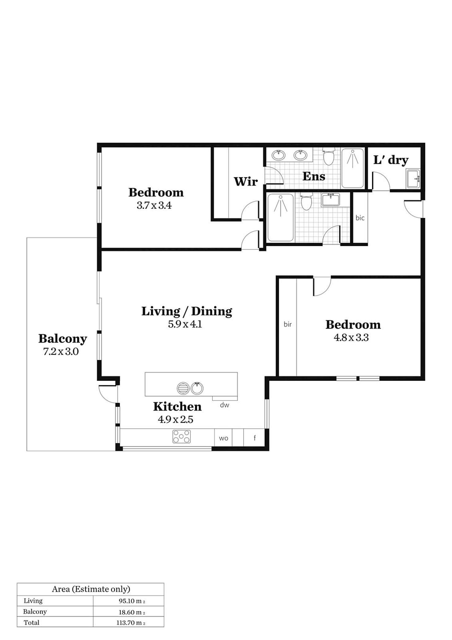 Floorplan of Homely apartment listing, 1106/47 Hindmarsh Square, Adelaide SA 5000