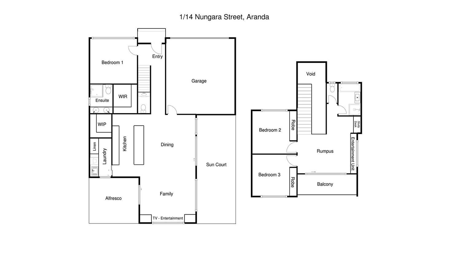 Floorplan of Homely unit listing, 1/14 Nungara  Street, Aranda ACT 2614