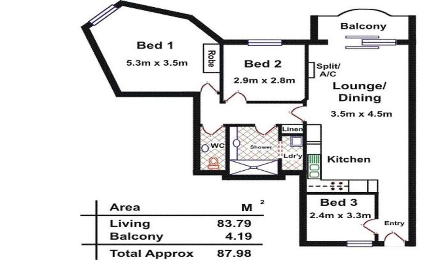 Floorplan of Homely apartment listing, 20a/188 Carrington Street, Adelaide SA 5000