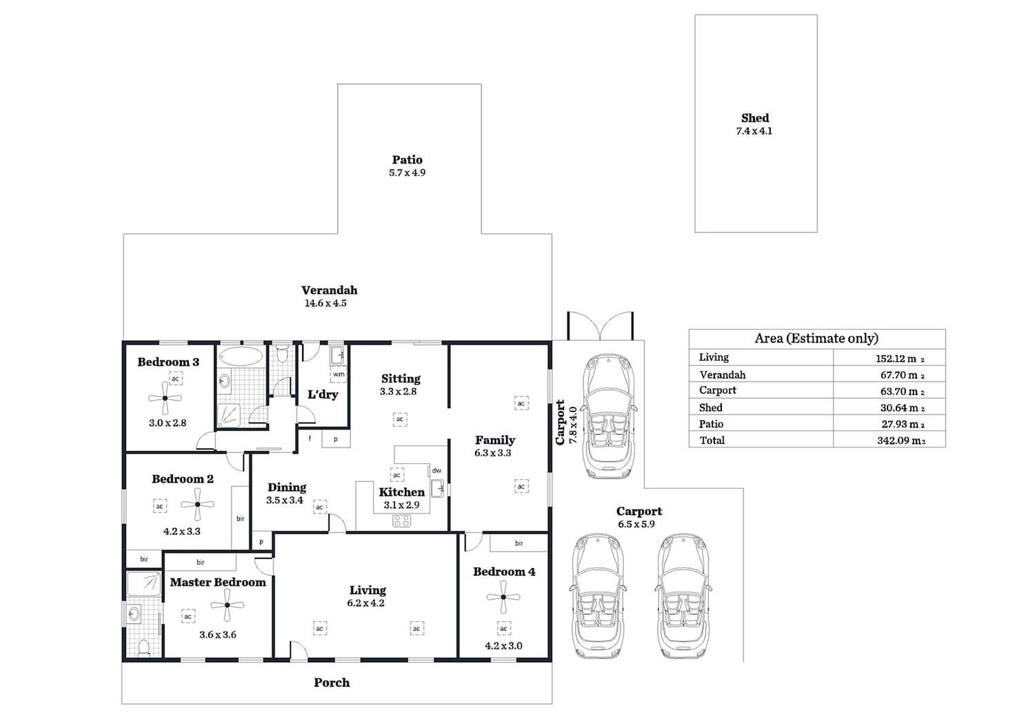 Floorplan of Homely house listing, 8 Sussex Crescent, Morphett Vale SA 5162