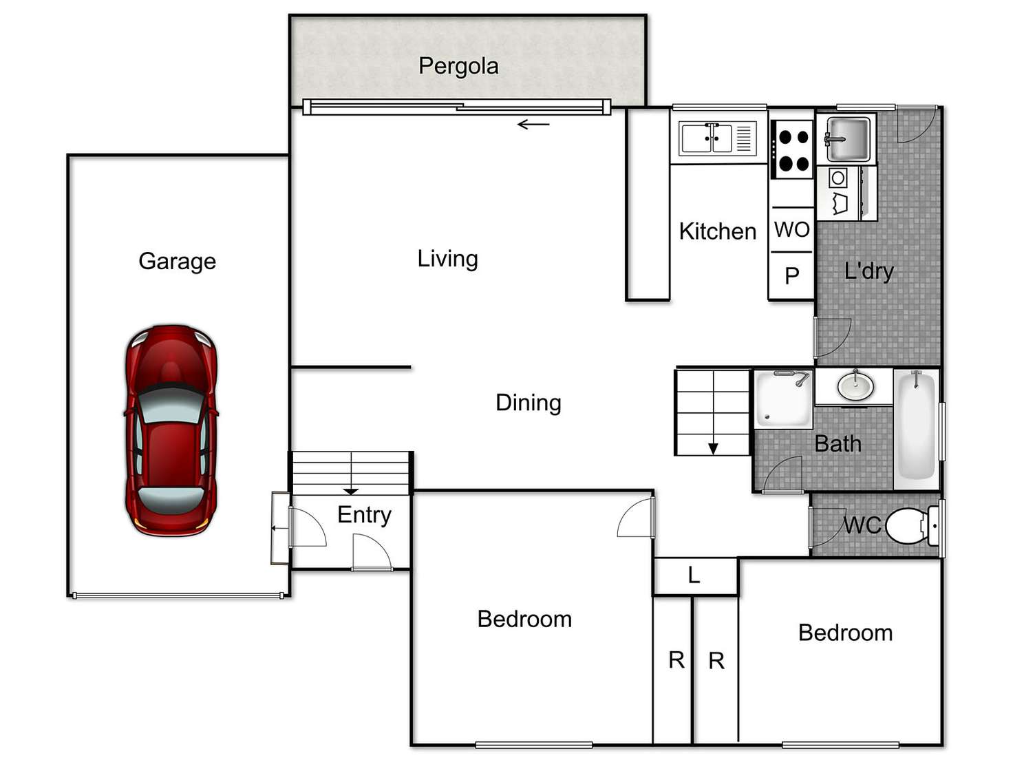 Floorplan of Homely townhouse listing, 17/77 Newman-Morris Circuit, Oxley ACT 2903