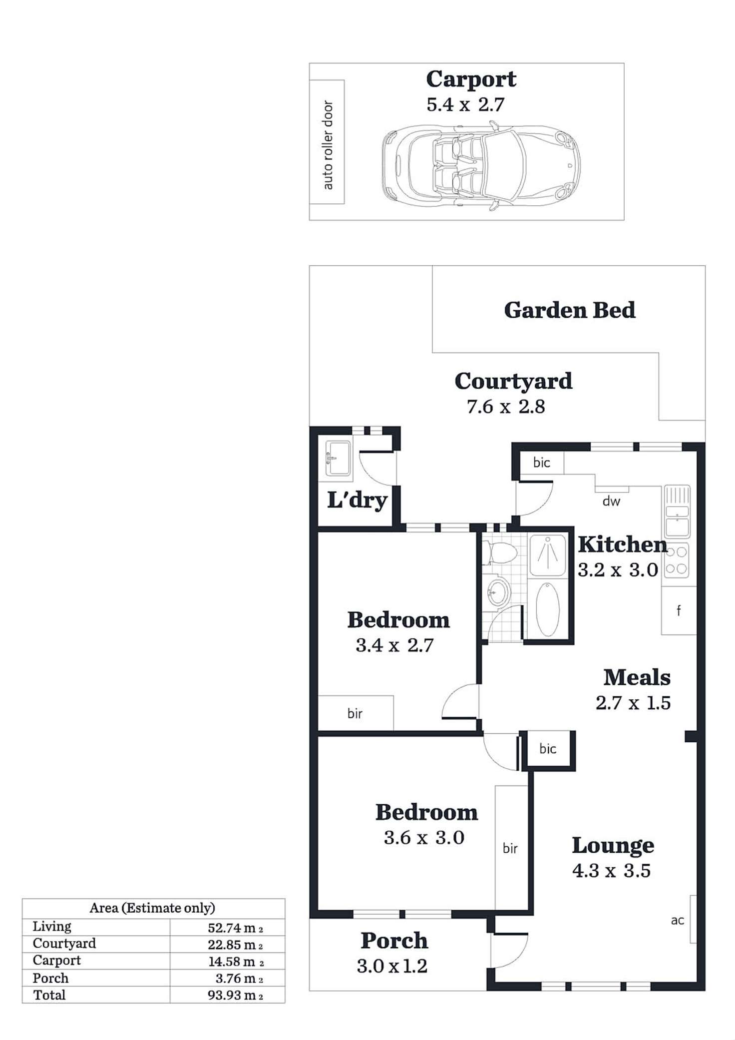Floorplan of Homely unit listing, 2/1 North Street, Henley Beach SA 5022