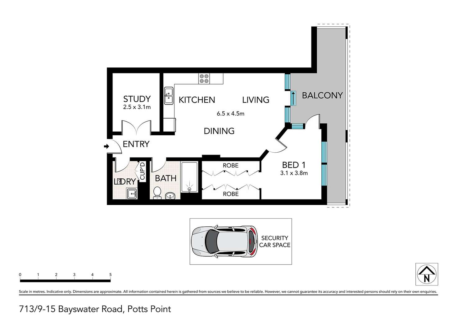 Floorplan of Homely apartment listing, 713/9-15 Bayswater Road, Potts Point NSW 2011