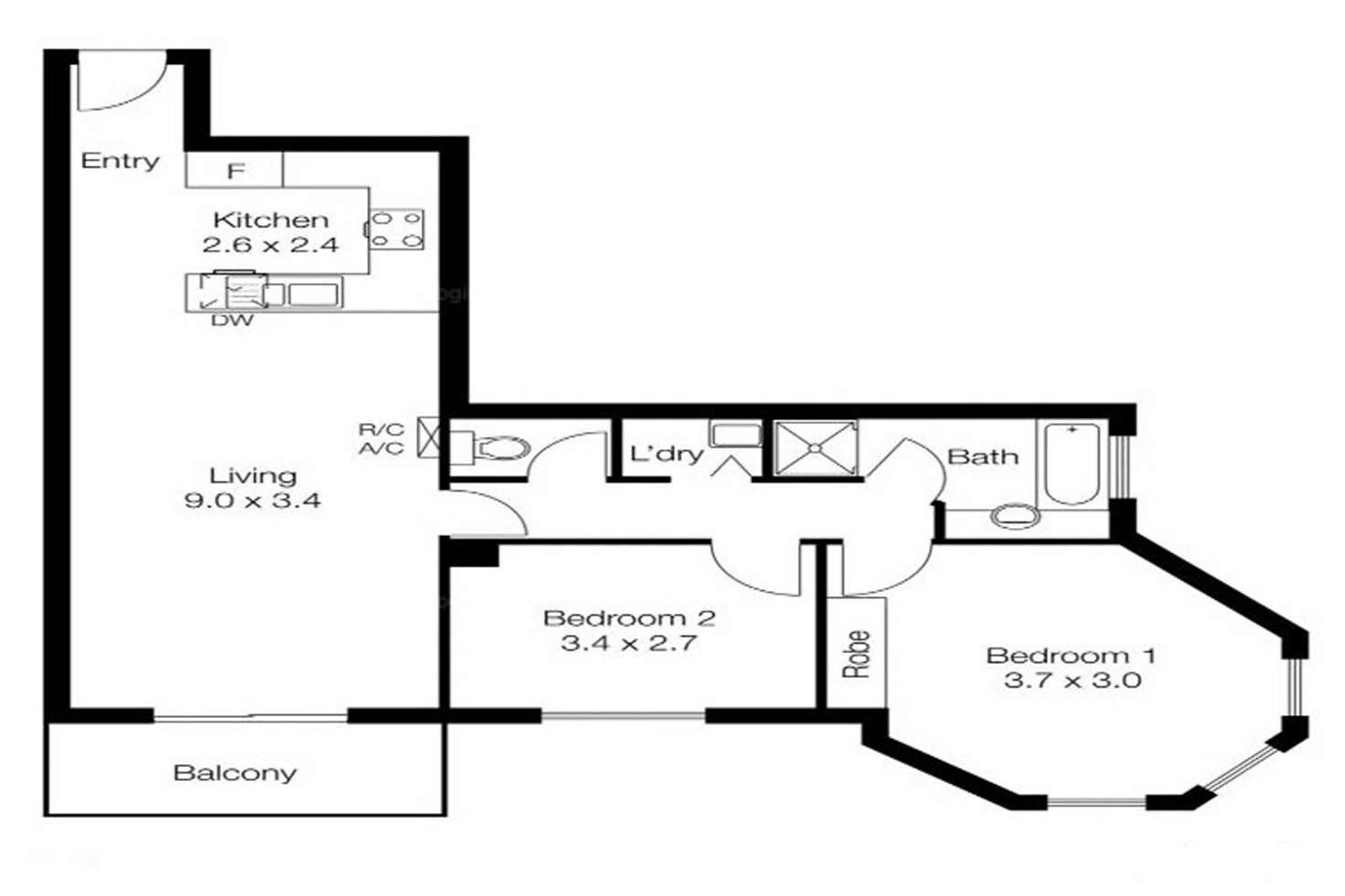 Floorplan of Homely apartment listing, 24/81 Carrington Street, Adelaide SA 5000