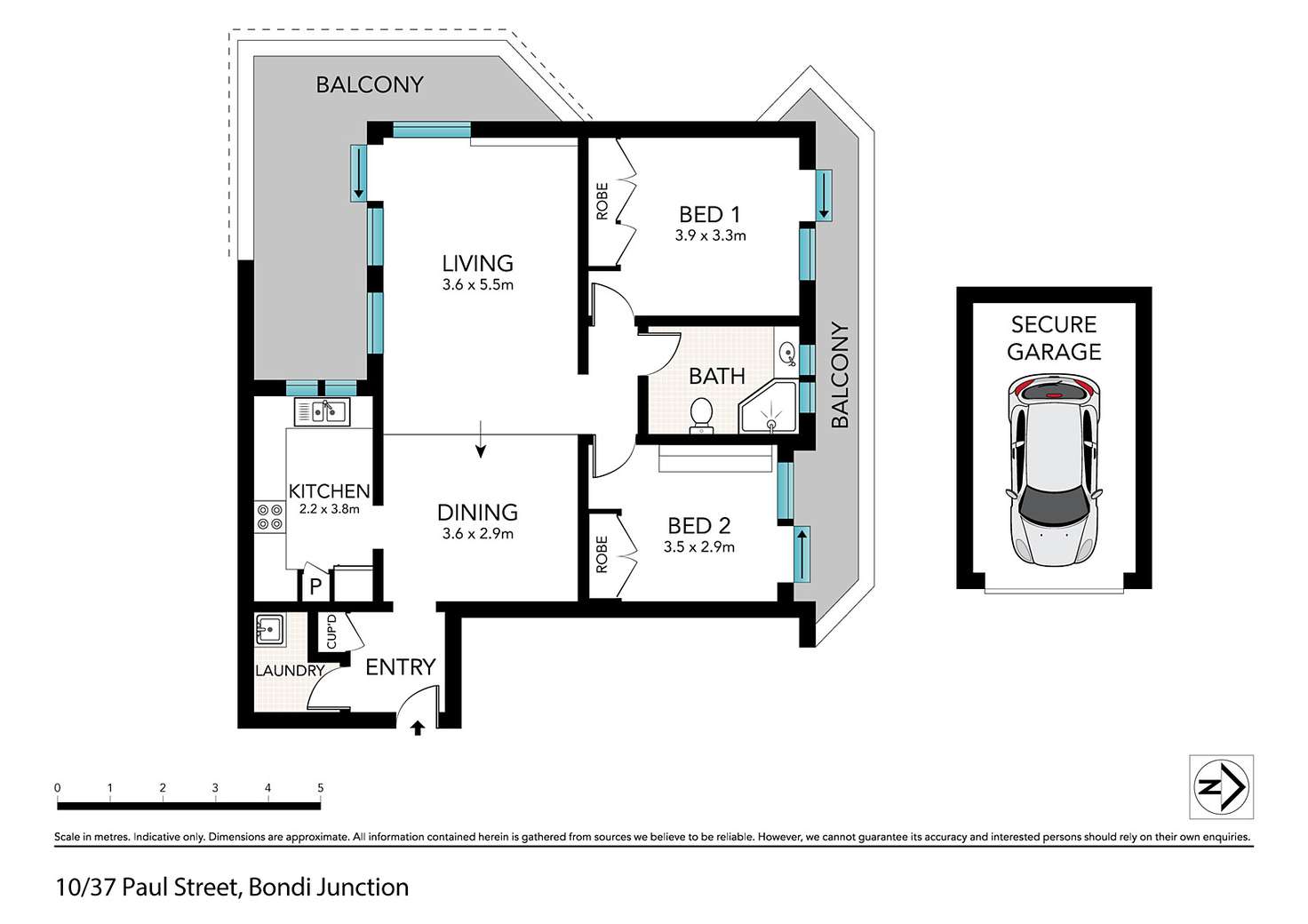 Floorplan of Homely apartment listing, 10/37 Paul Street, Bondi Junction NSW 2022