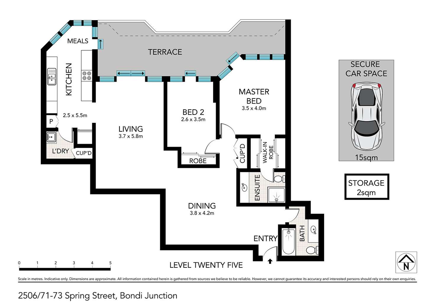 Floorplan of Homely apartment listing, 2506/71-73 Spring Street, Bondi Junction NSW 2022