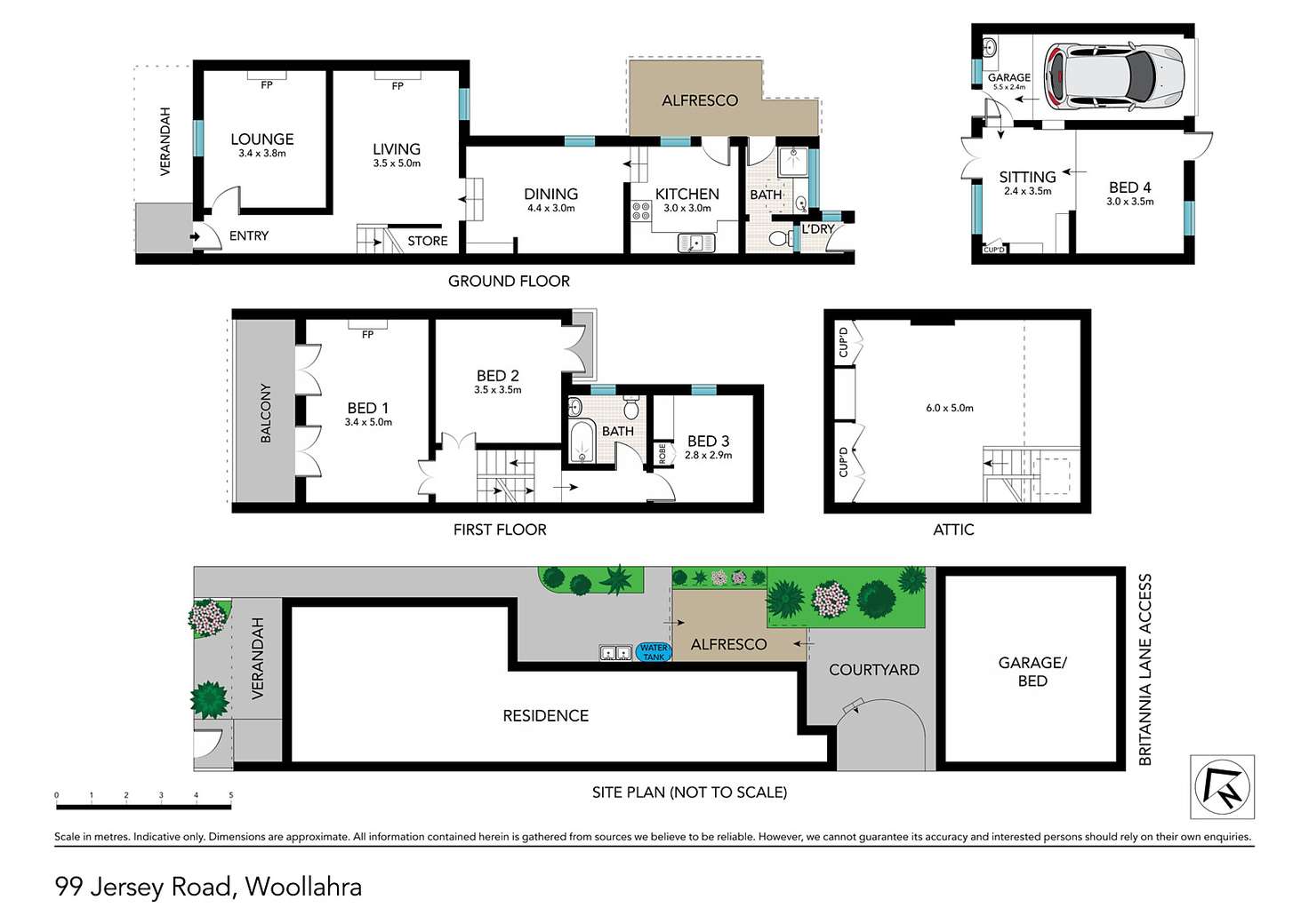 Floorplan of Homely terrace listing, 99 Jersey Road, Woollahra NSW 2025