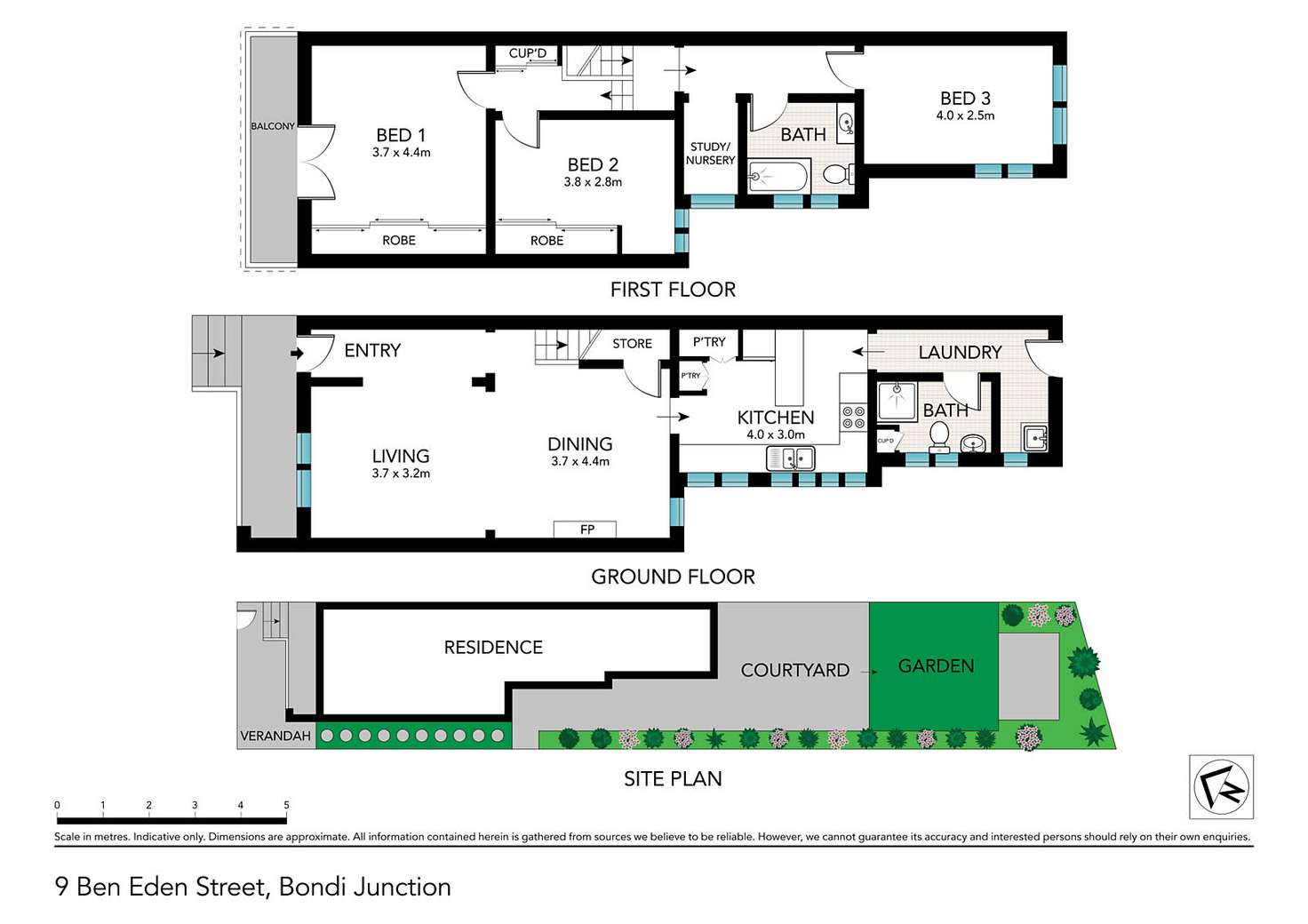 Floorplan of Homely terrace listing, 9 Ben Eden Street, Bondi Junction NSW 2022