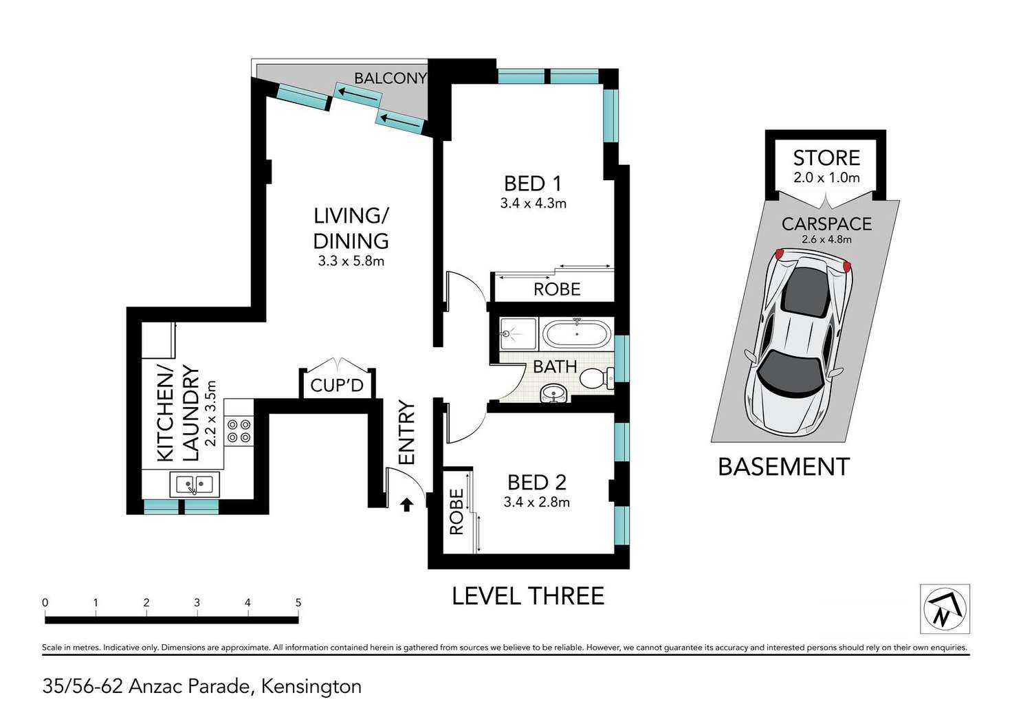 Floorplan of Homely apartment listing, 35/56-62 Anzac Parade, Kensington NSW 2033