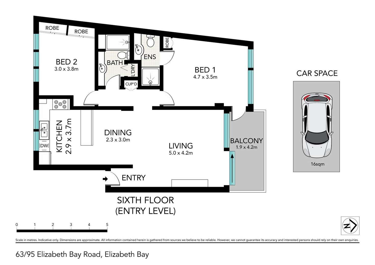 Floorplan of Homely apartment listing, 63/95 Elizabeth Bay Road, Elizabeth Bay NSW 2011