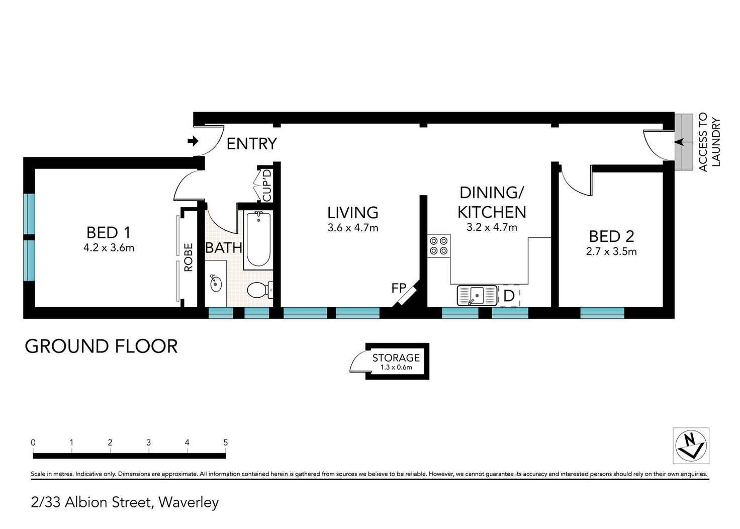 Floorplan of Homely apartment listing, 2/33 Albion Street, Waverley NSW 2024