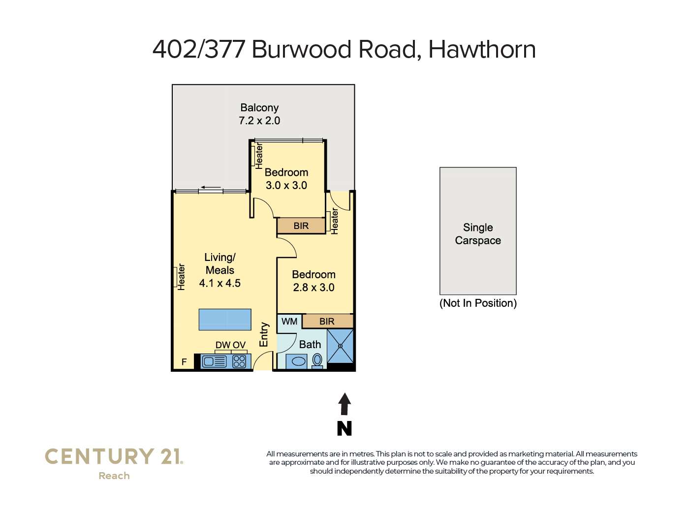 Floorplan of Homely apartment listing, 402/377 Burwood Road, Hawthorn VIC 3122
