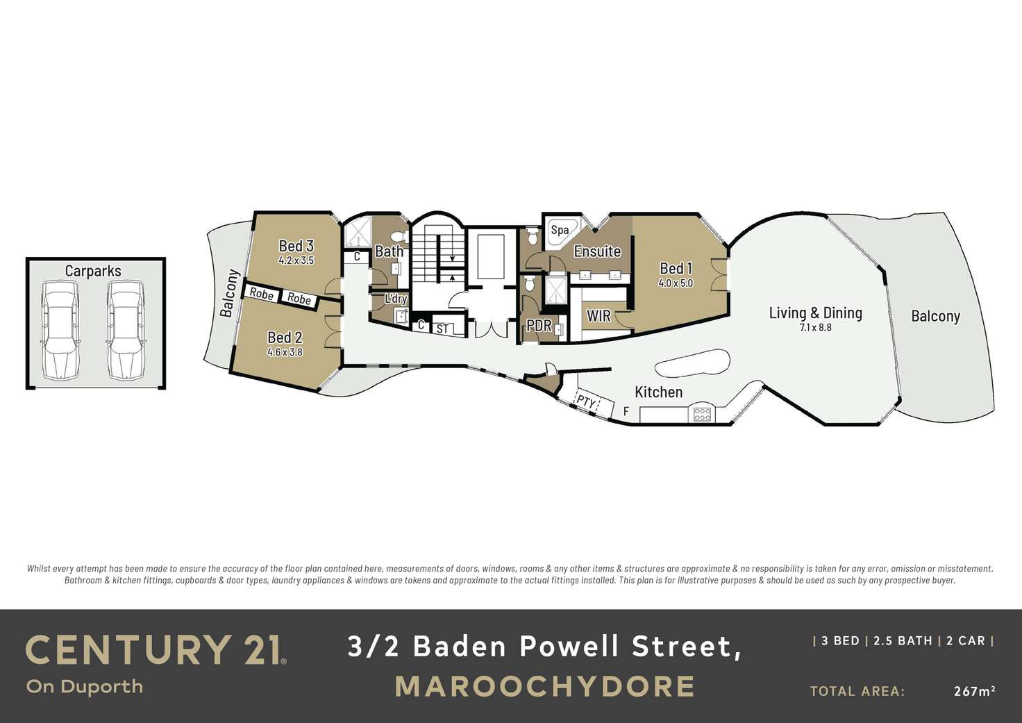 Floorplan of Homely unit listing, 3/2 Baden Powell Street, Maroochydore QLD 4558