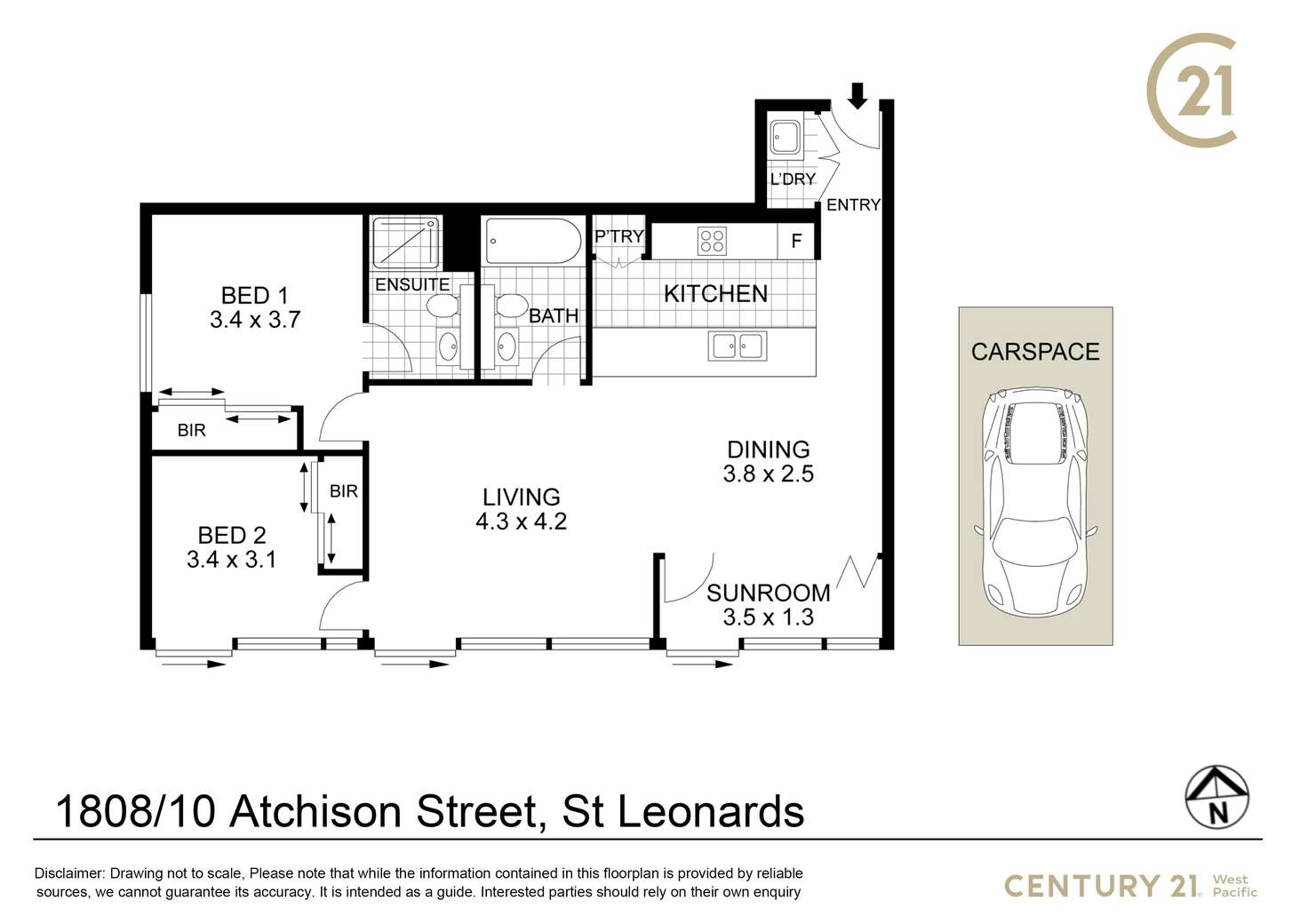 Floorplan of Homely apartment listing, 1808/10 Atchison Street, St Leonards NSW 2065