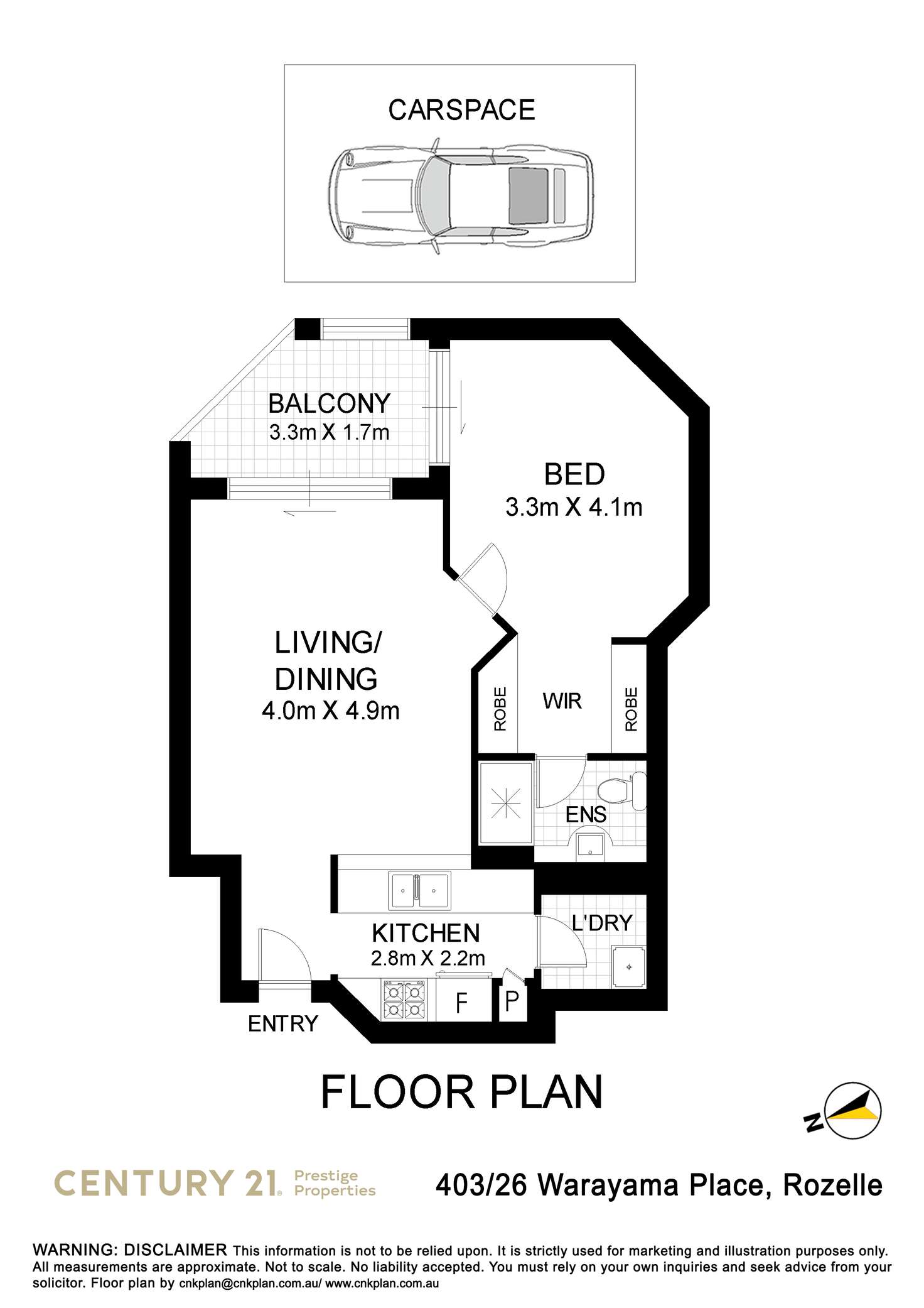 Floorplan of Homely apartment listing, 403/26 Warayama Place, Rozelle NSW 2039