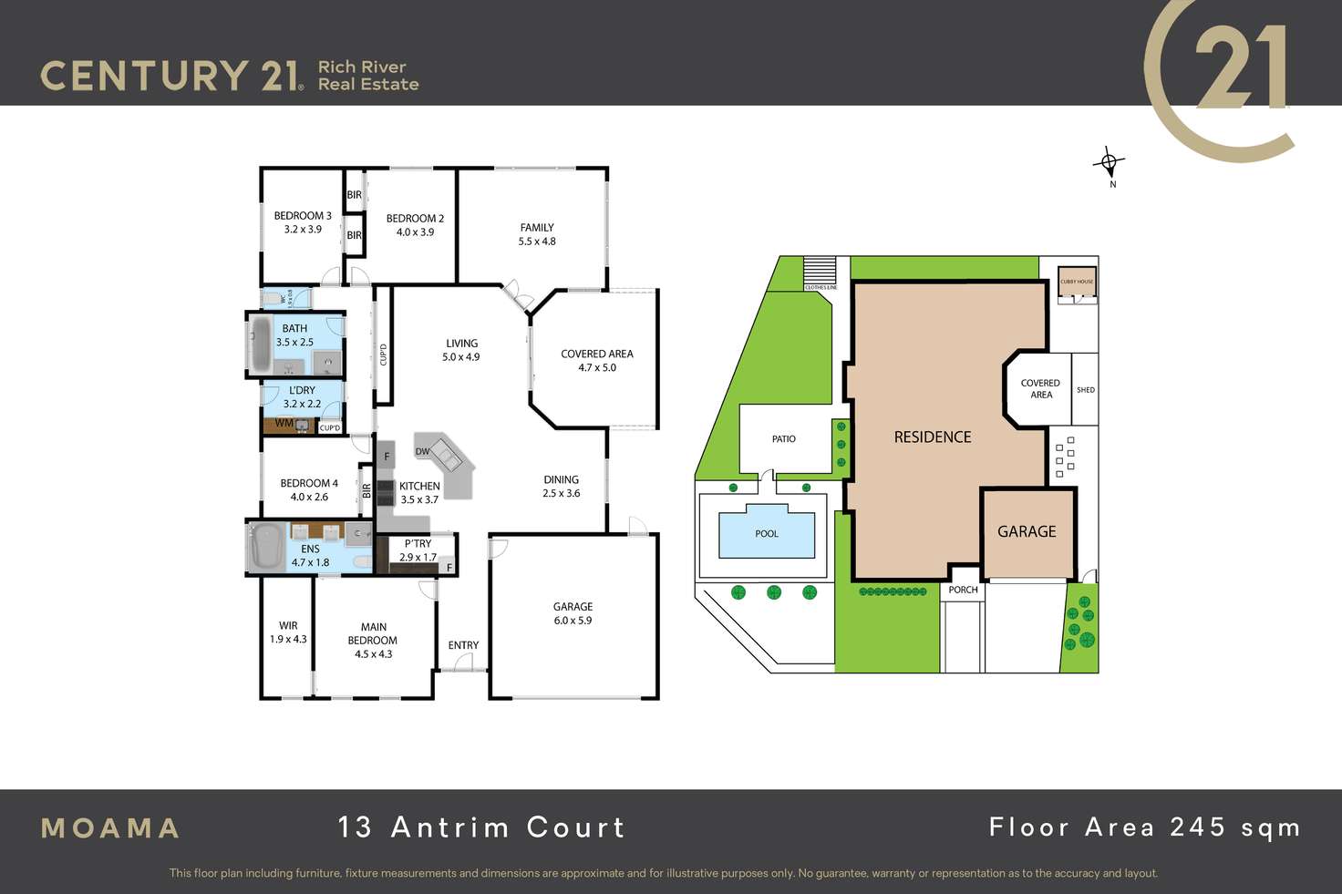 Floorplan of Homely house listing, 13 Antrim Court, Moama NSW 2731