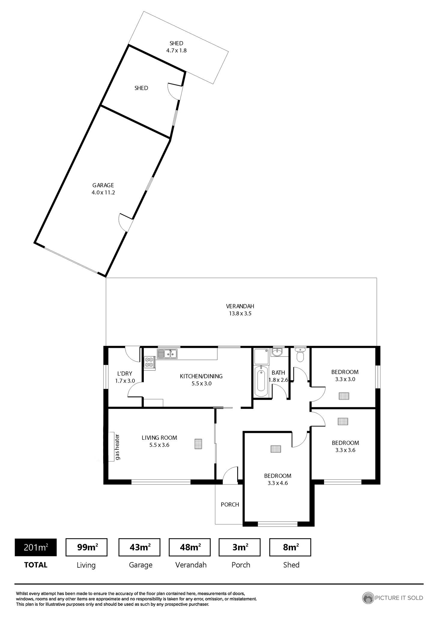 Floorplan of Homely house listing, 1 Brendan Court, Campbelltown SA 5074