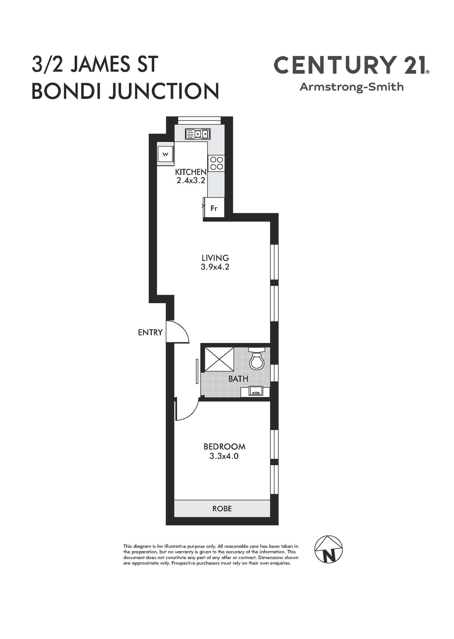 Floorplan of Homely apartment listing, 3/2 James Street, Bondi Junction NSW 2022