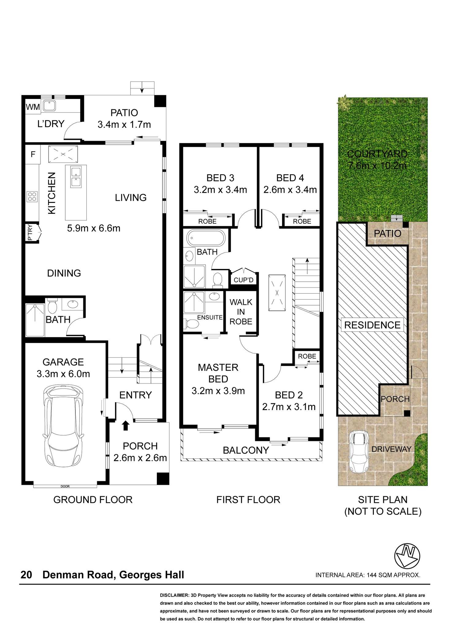 Floorplan of Homely semiDetached listing, 20 Denman Road, Georges Hall NSW 2198