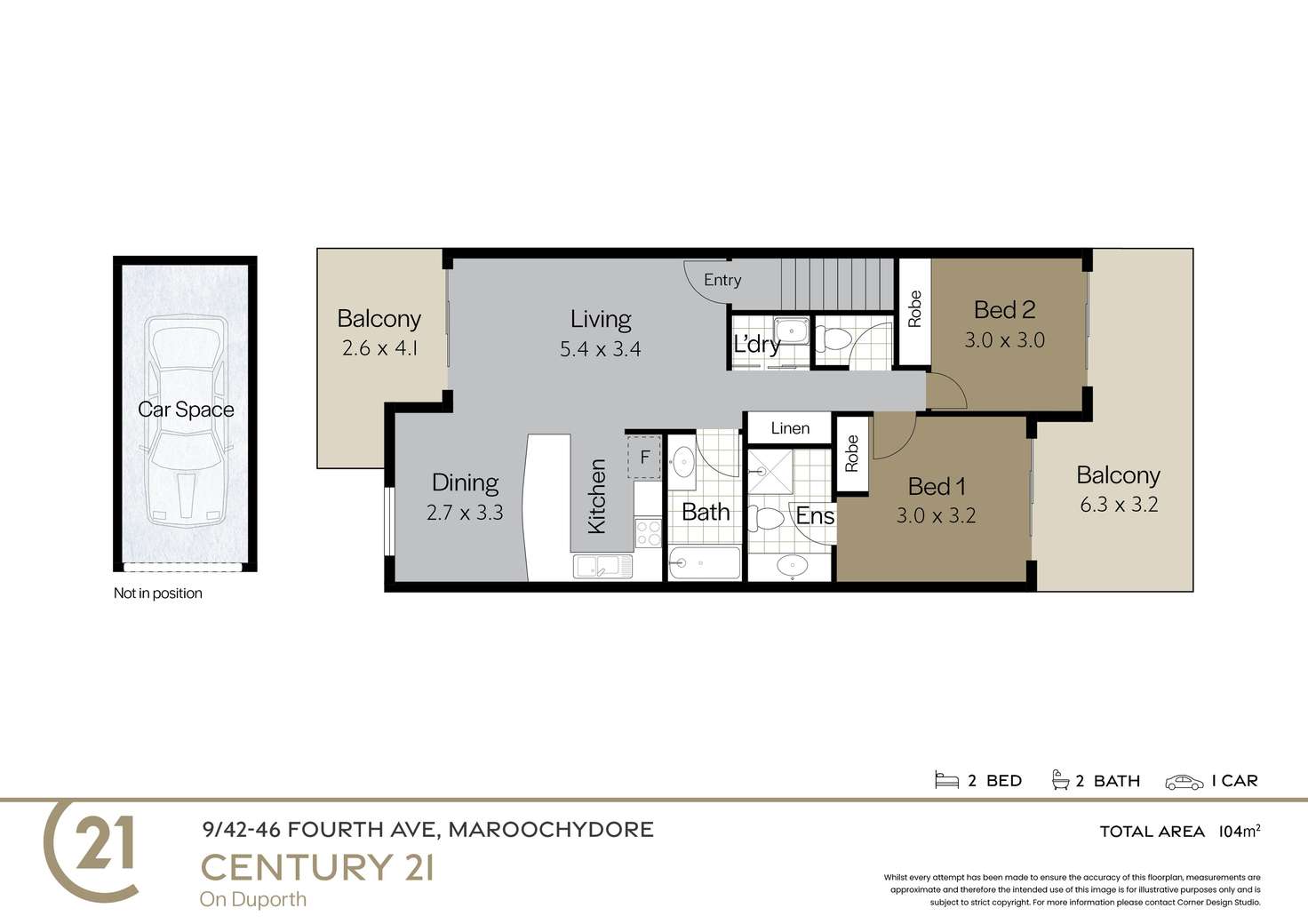 Floorplan of Homely unit listing, 9/42-46 Fourth Avenue, Maroochydore QLD 4558