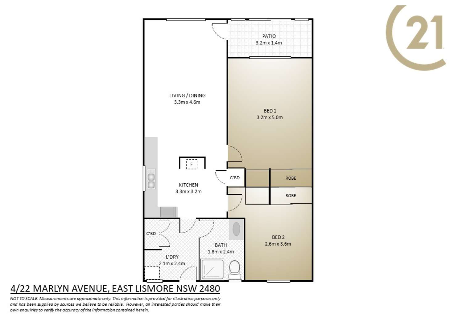 Floorplan of Homely unit listing, 4/22 Marlyn Avenue, East Lismore NSW 2480