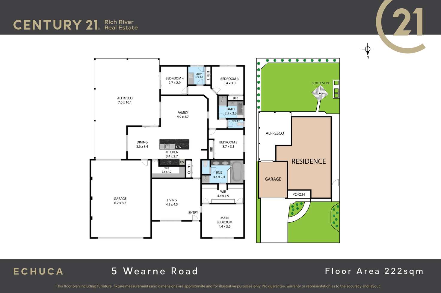 Floorplan of Homely house listing, 5 Wearne Road, Echuca VIC 3564