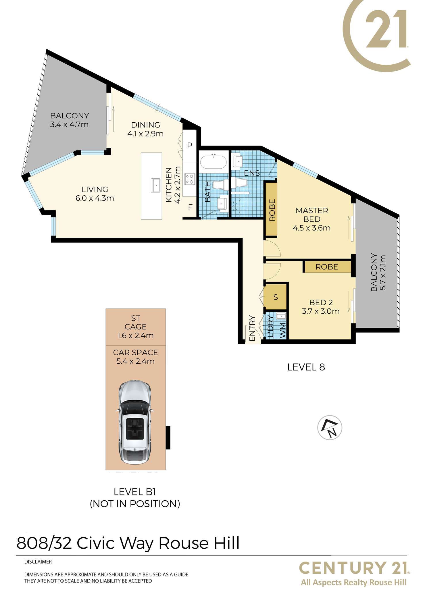 Floorplan of Homely apartment listing, 808/32 Civic Way, Rouse Hill NSW 2155