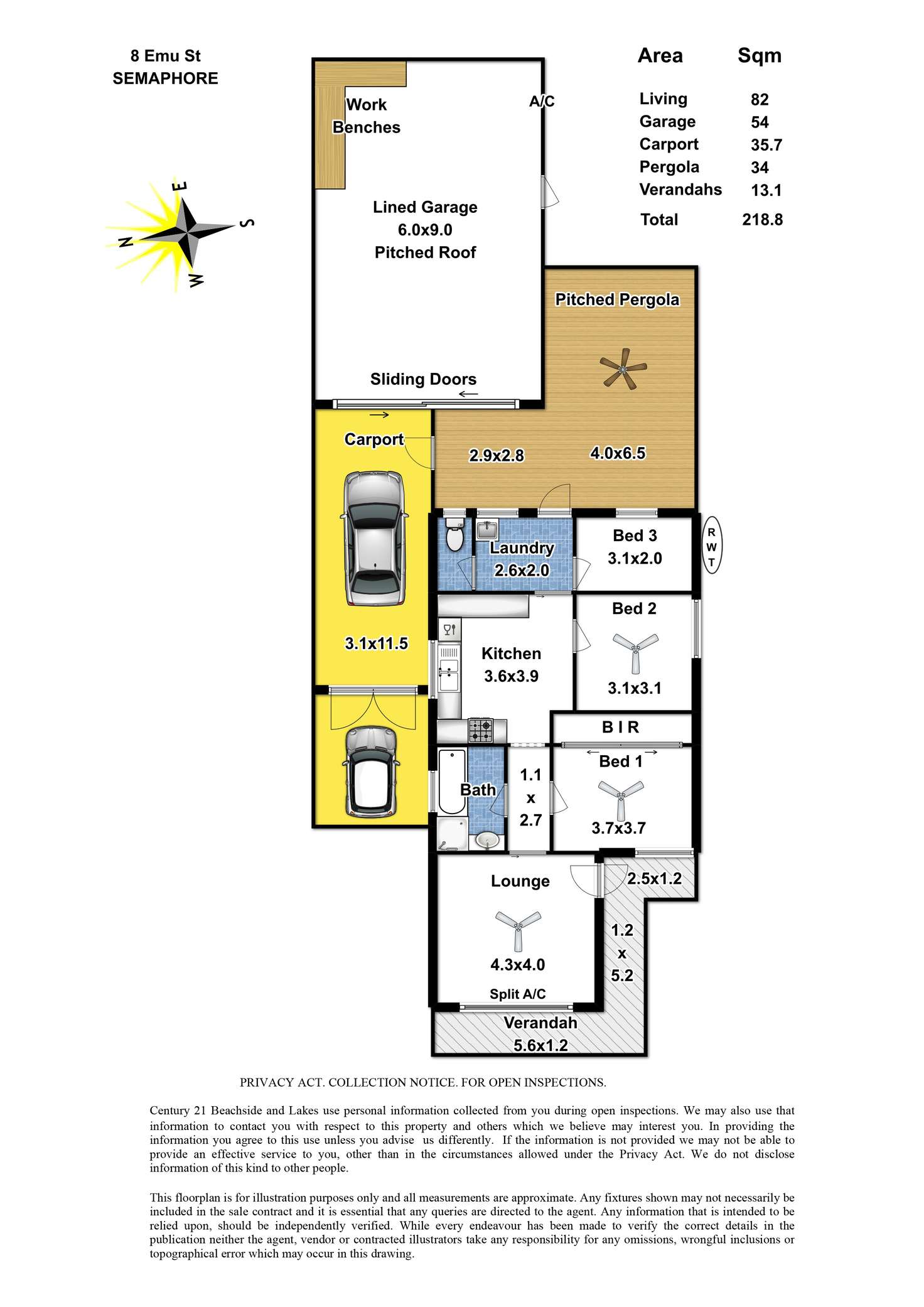 Floorplan of Homely house listing, 8 Emu Street, Semaphore SA 5019