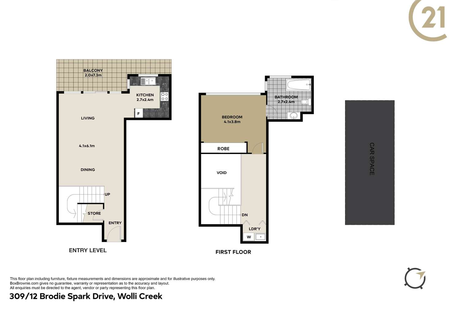 Floorplan of Homely apartment listing, 309/12 Brodie Spark Drive, Wolli Creek NSW 2205