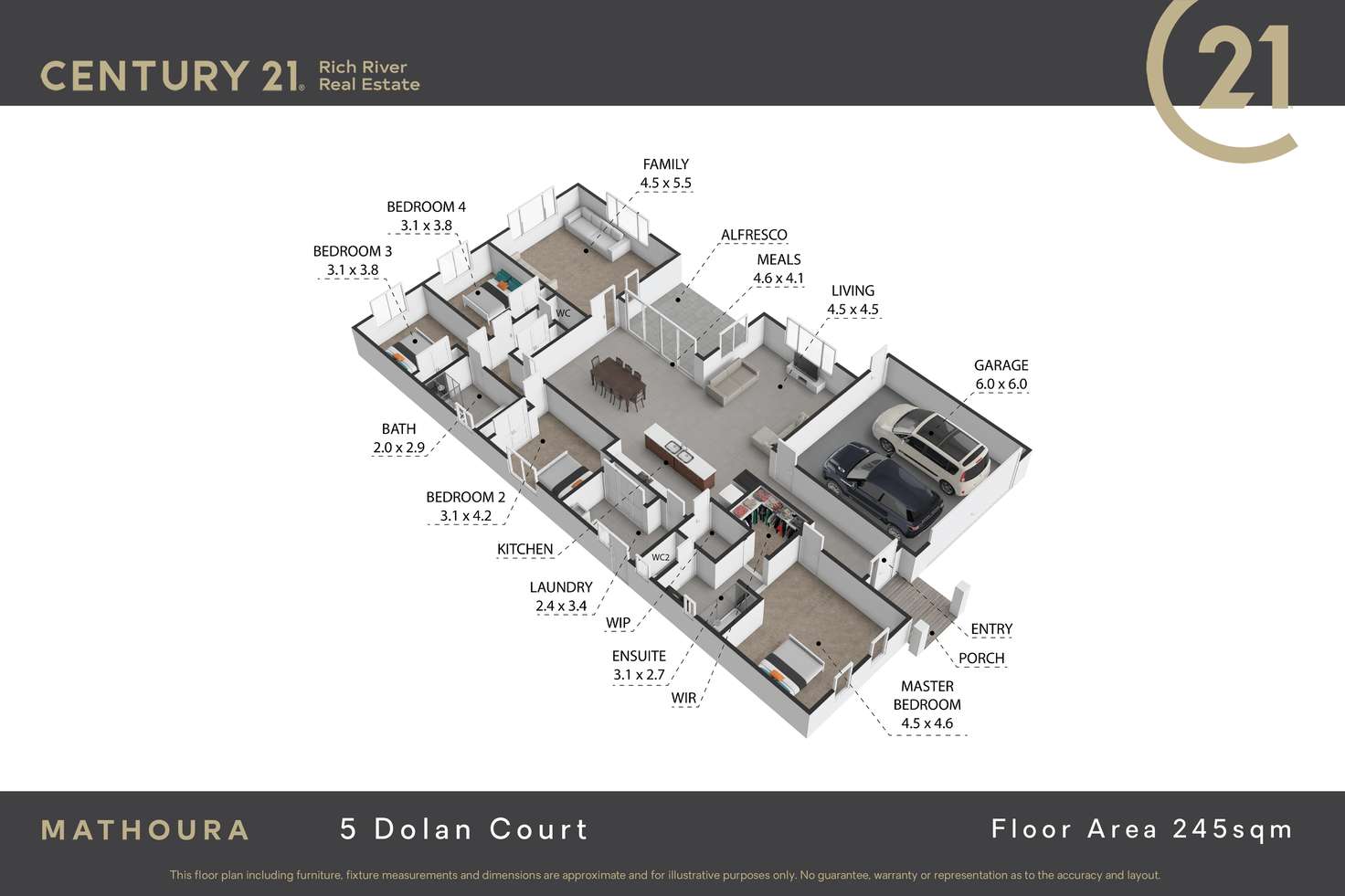 Floorplan of Homely house listing, 5 Dolan Court, Mathoura NSW 2710