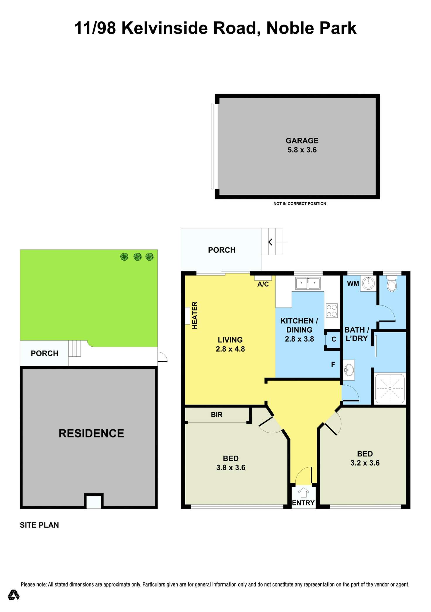 Floorplan of Homely unit listing, 11/98 Kelvinside Road, Noble Park VIC 3174