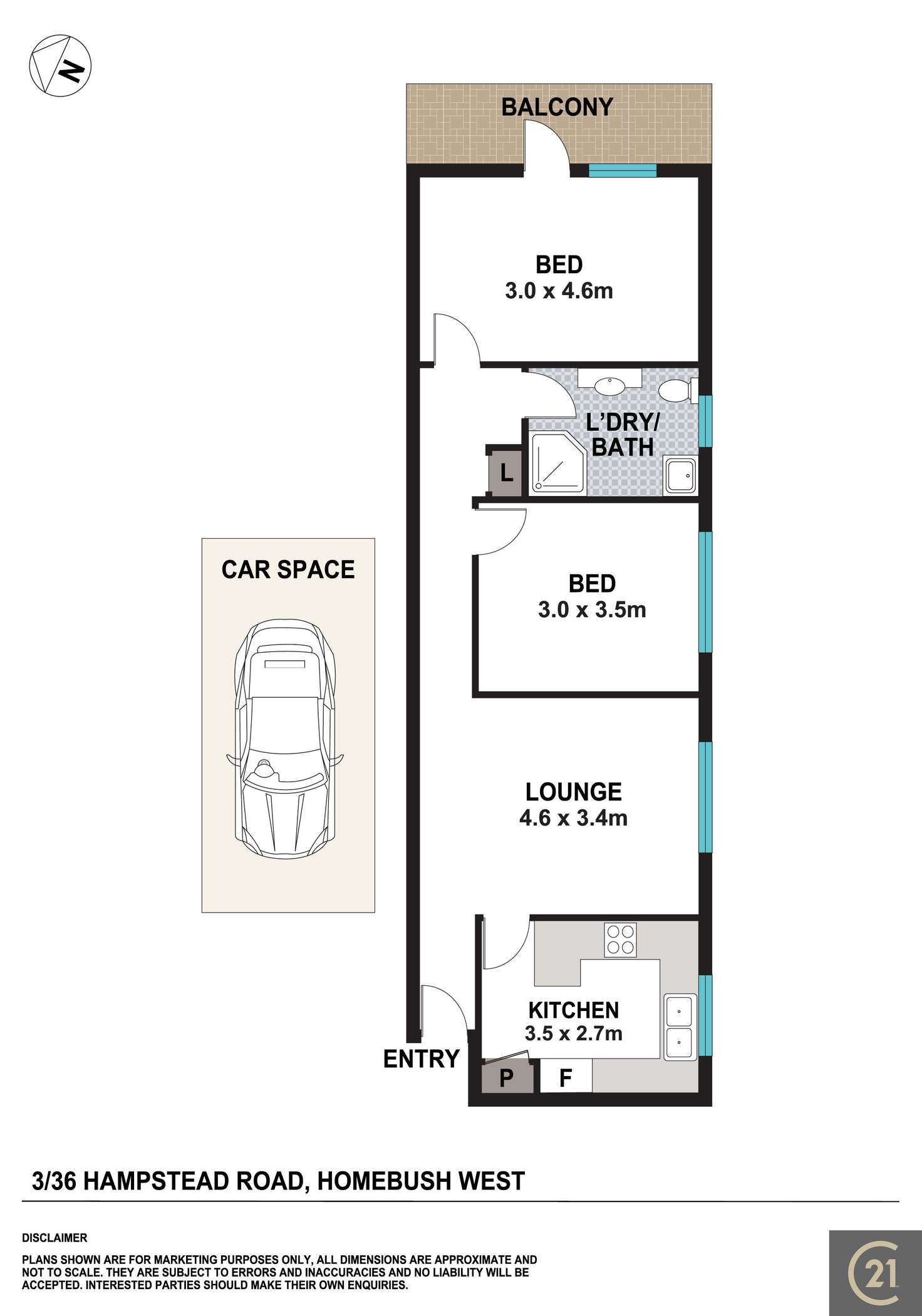 Floorplan of Homely unit listing, 3/36 Hampstead Road, Homebush West NSW 2140