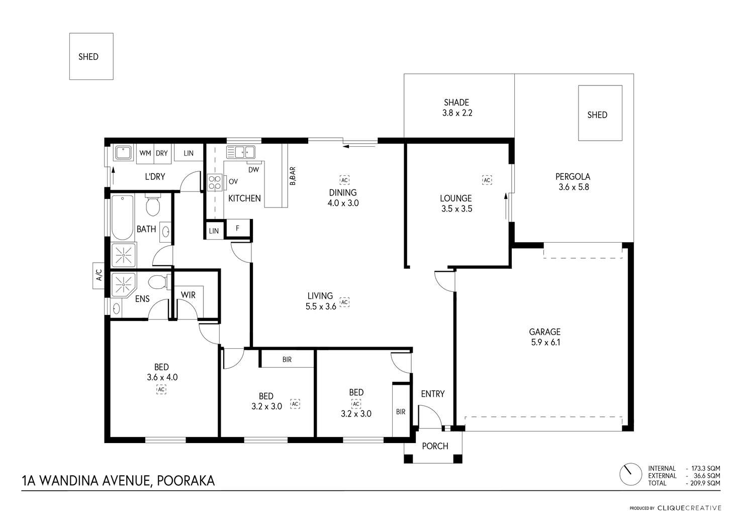 Floorplan of Homely house listing, 1A Wandina Avenue, Pooraka SA 5095