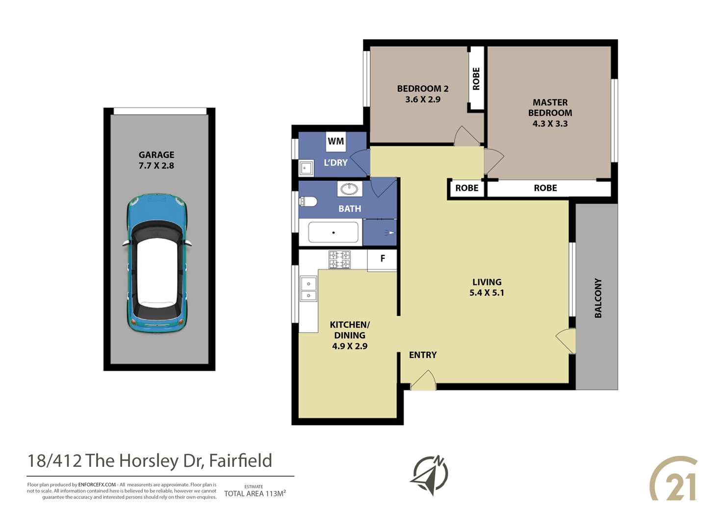 Floorplan of Homely unit listing, 18/412 The Horsley Drive, Fairfield NSW 2165