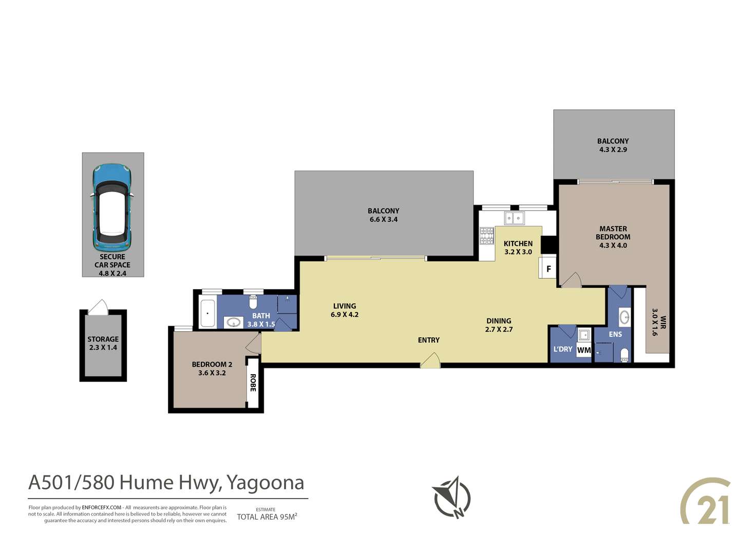 Floorplan of Homely unit listing, A501/580 Hume Highway, Yagoona NSW 2199