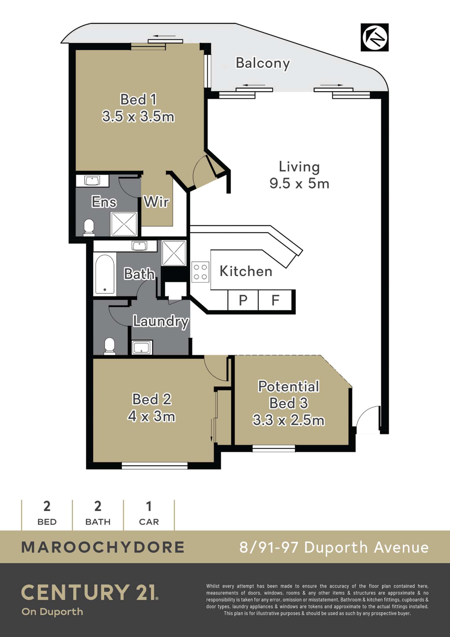 Floorplan of Homely unit listing, 8/91-97 Duporth Avenue, Maroochydore QLD 4558