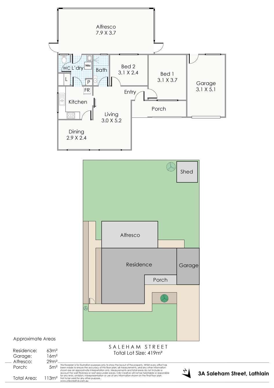 Floorplan of Homely semiDetached listing, 3A Saleham Street, Lathlain WA 6100