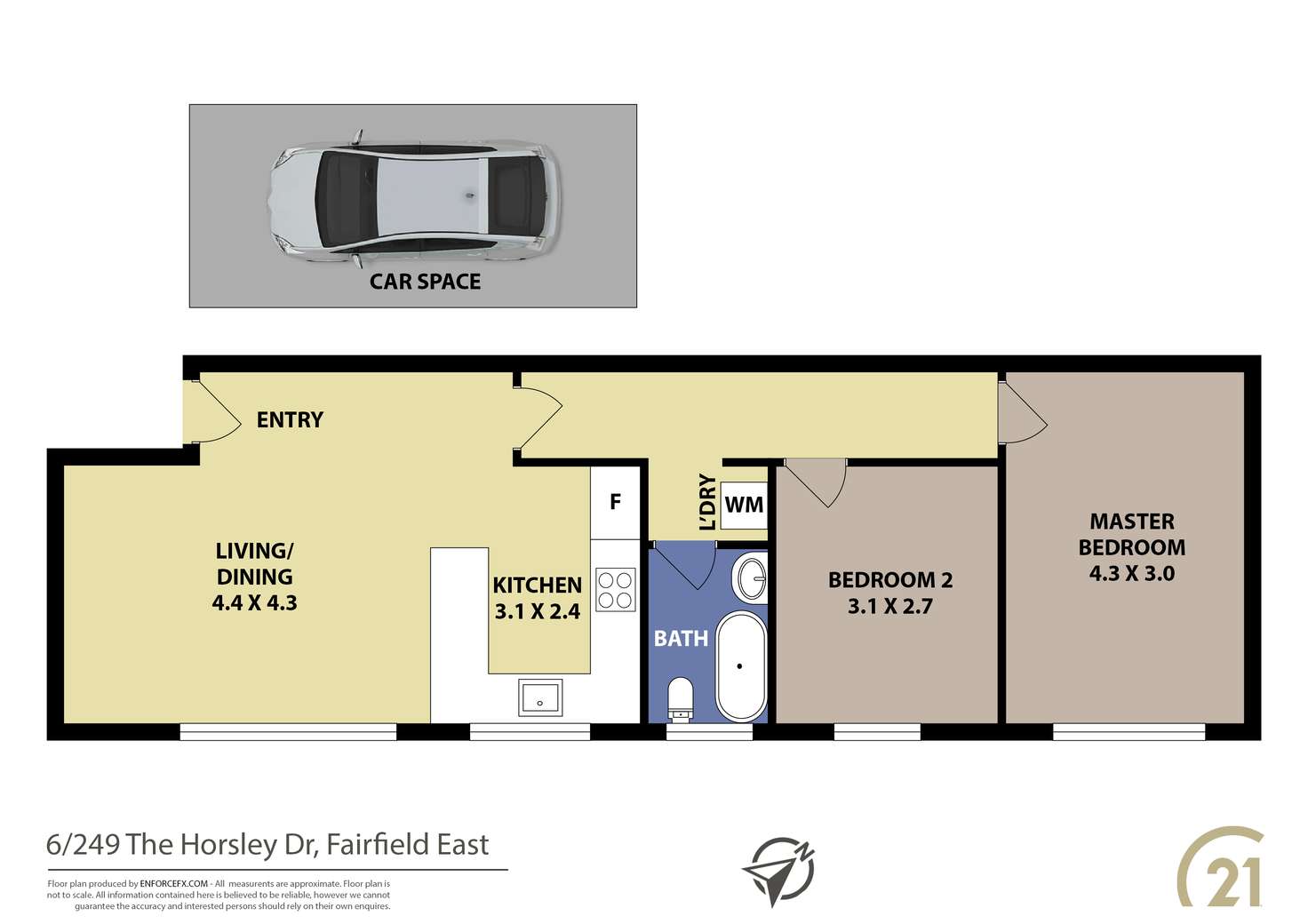 Floorplan of Homely unit listing, 6/249 The Horsley Drive, Fairfield NSW 2165