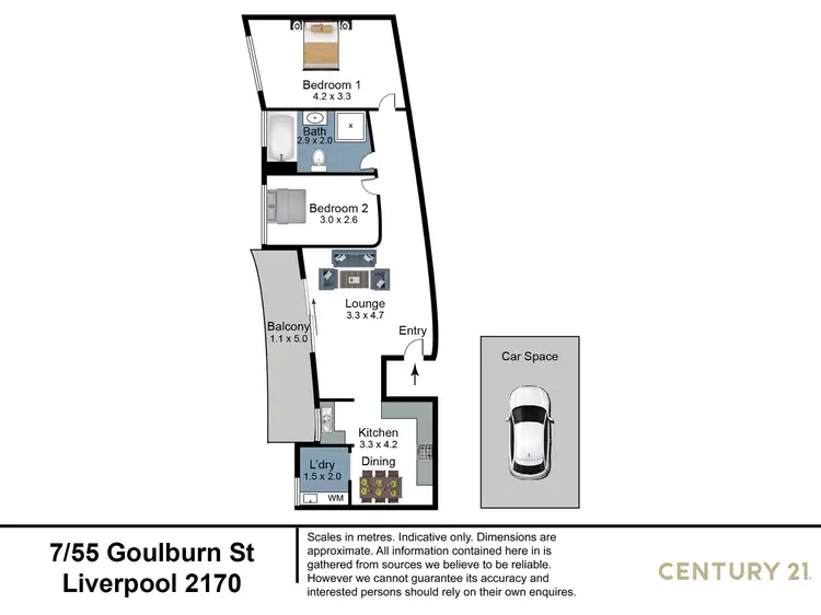 Floorplan of Homely unit listing, 7/55 Goulburn Street, Liverpool NSW 2170