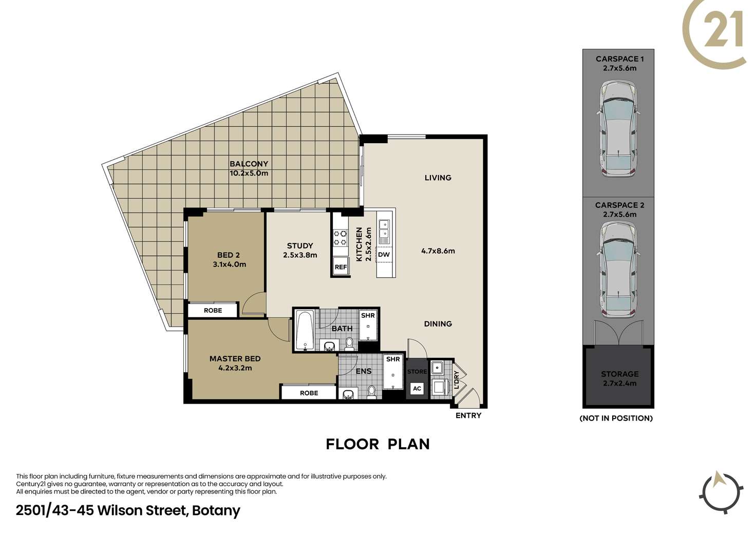 Floorplan of Homely apartment listing, 2501/43-45 Wilson Street, Botany NSW 2019