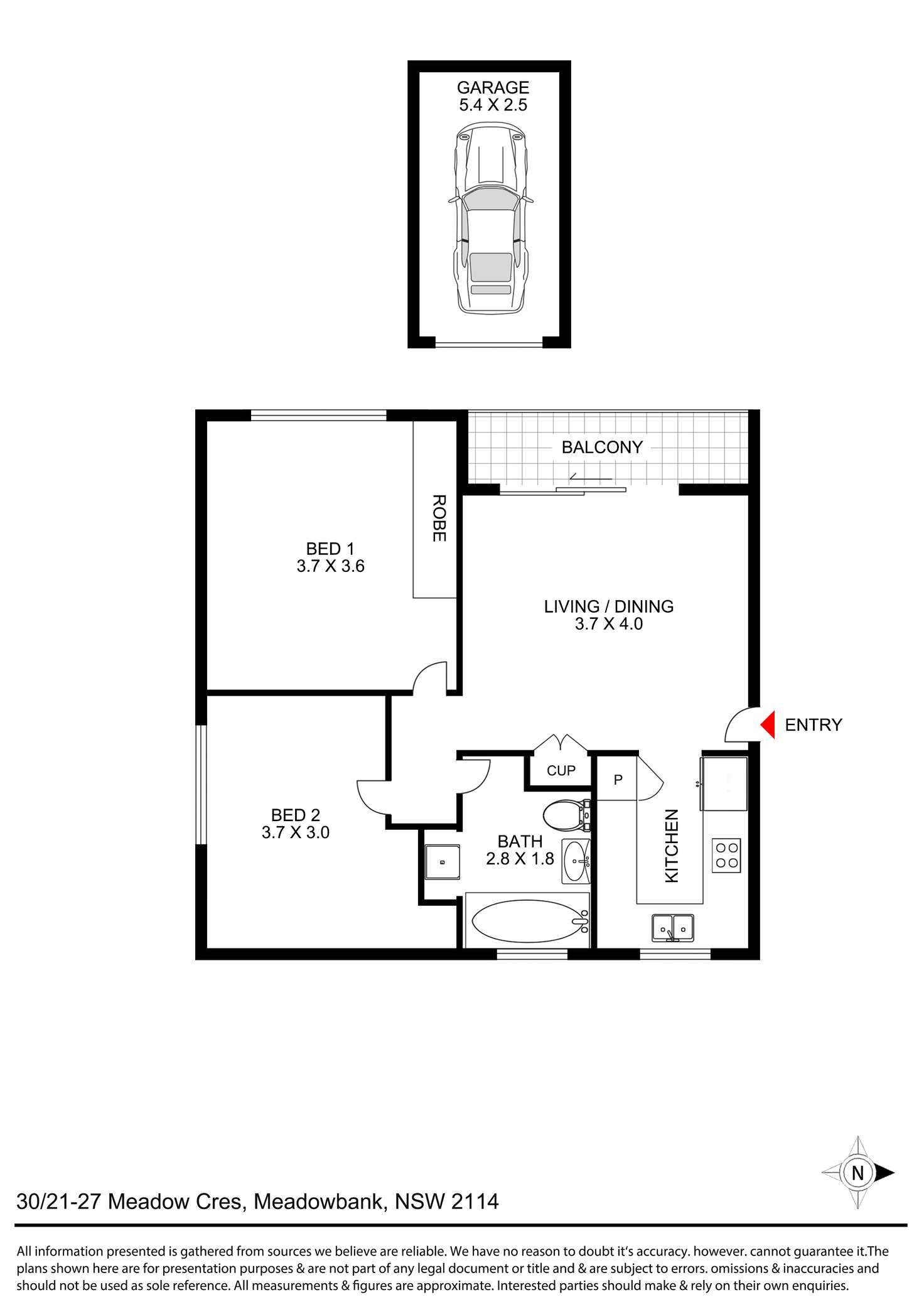 Floorplan of Homely apartment listing, 30/21-27 Meadow Crescent, Meadowbank NSW 2114