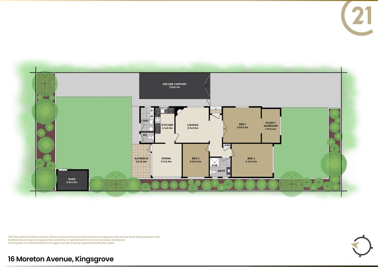 Floorplan of Homely house listing, 16 Moreton Avenue, Kingsgrove NSW 2208