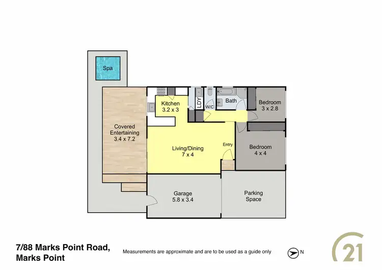 Floorplan of Homely villa listing, 7/88 Marks Point Road, Marks Point NSW 2280